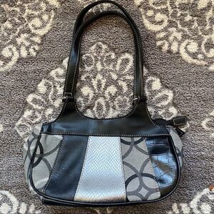 Black and gray mini purse